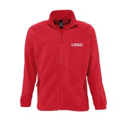 Fleecejacke mit Reißverschluss, langen Ärmeln, 300 g/m², Werbung für Sol's - Bestickung.