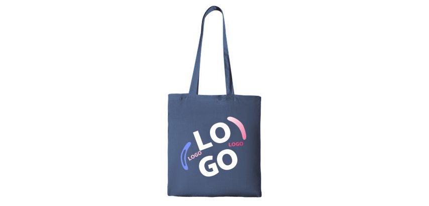 Sac en coton publicitaire Tote bag anses longues 140 g/m² - 10 L - marquage multicolore