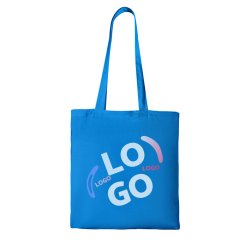 Katoenen zak Tote Bag met lange hengsels 140 g/m² promotieartikel - 10 L - meerkleurige opdruk