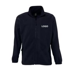 Fleecejas met lange mouwen en rits, 300 g/m², personaliseerbaar - geborduurde afdruk