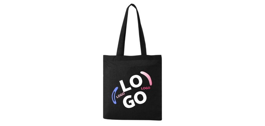Sac en coton publicitaire Tote bag anses longues 140 g/m² - 10 L - marquage multicolore