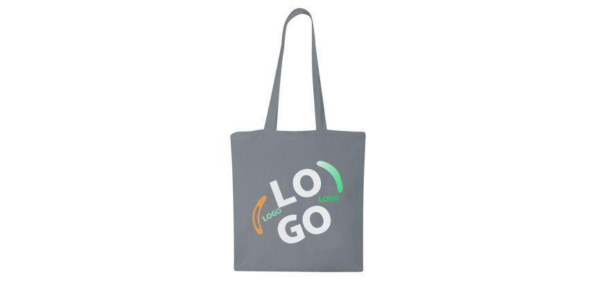 Sac en coton publicitaire Tote bag anses longues 140 g/m² - 10 L - marquage multicolore