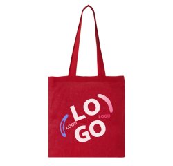 Tasche aus Baumwolle Werbe-Tragetasche lange Griffe 140 g/m² - 10 L - mehrfarbiger Druck