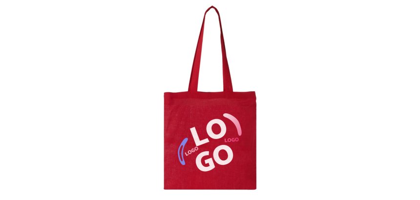 Sac en coton publicitaire Tote bag anses longues 140 g/m² - 10 L - marquage multicolore