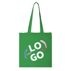 Sac en coton publicitaire Tote bag anses longues 140 g/m² - 10 L - marquage multicolore