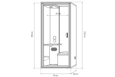 Cabine acoustique Essentielle S Bureau - 1 personne - extérieur chêne clair / intérieur Gris