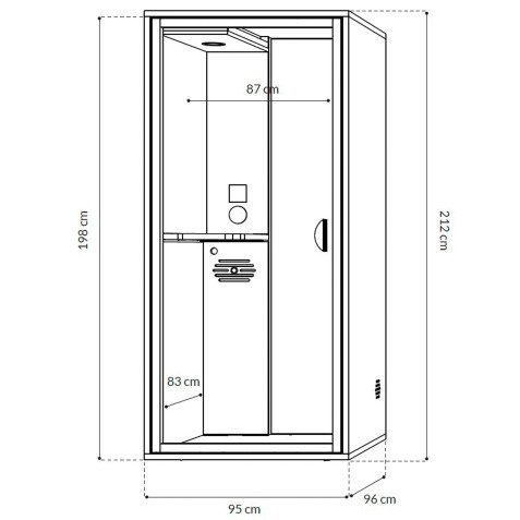 Cabine acoustique Essentielle S - 1 personne - extérieur chêne clair / intérieur Gris