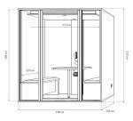 Cabine acoustique Essentielle L  - 4 personnes - extérieur chêne clair / intérieur Gris