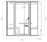 Cabine acoustique Essentielle M - 2 personnes - extérieur chêne clair / intérieur Gris