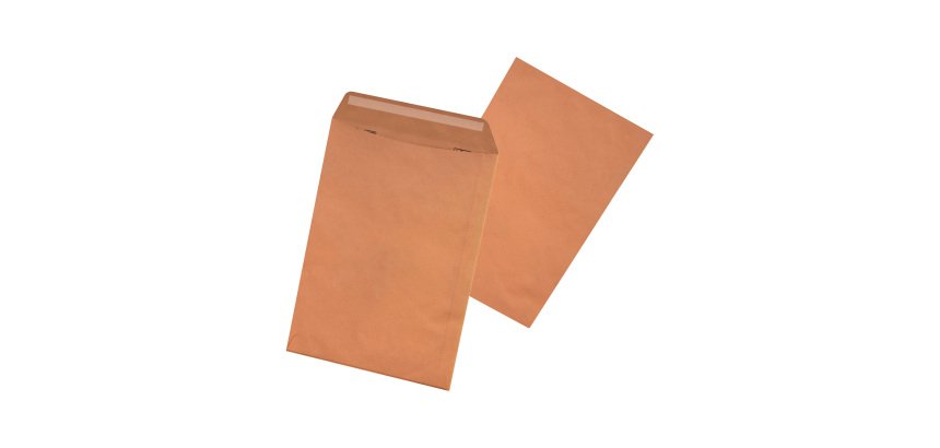 Pochette Administrative kraft brun 162 x 229 mm - sans fenêtre - Fermeture avec bande protectrice - Boîte de 500