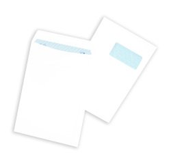 Pochette Administrative kraft blanc 229 x324 mm - Avec fenêtre 50 x 100mm - Boîte de 250