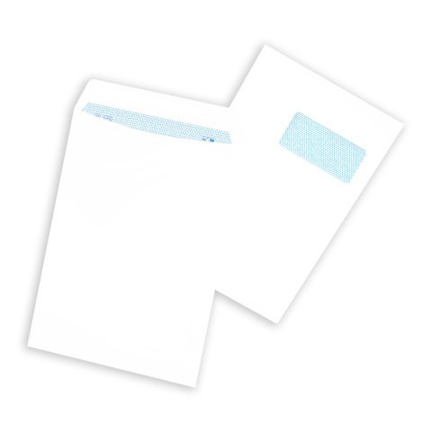 Bolsas administrativas kraft blanco 229 x324 mm gama Budget con ventana 50x100 mm autoadhesiva - Caja de 250