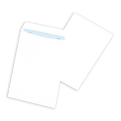 Pochette Administrative kraft blanc 229 x 324 mm - sans fenêtre - Fermeture avec bande protectrice - Boîte de 250