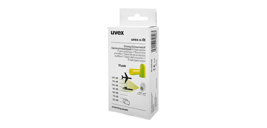 Bouchons d'oreilles jetables Uvex X-Fit - 37 dB - Mini box de 15