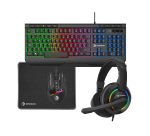 Kit gaming Dragon Teclado, ratón, auriculares y alfombrilla.