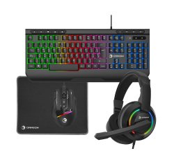 Kit gaming Dragon Teclado, ratón, auriculares y alfombrilla.