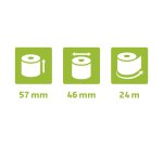 Bobines Terminaux bancaires Exacompta 40754E - l 57 mm x L 24 m, Ø 46 mm - 1 pli(s) - paquet de 10