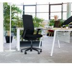 Chaise de bureau MARCUS tissu et maille - accoudoirs, réglage profondeur d'assise et soutien lombaire - Mécanisme Synchrone