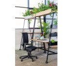 Chaise de bureau Difesa tissu et maille - dossier haut - mécanisme synchrone - pieds noir