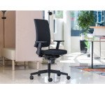 Chaise de bureau Difesa tissu - dossier haut - mécanisme synchrone  + réglage profondeur d'assise - pieds noir