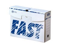 Lot de 25 boîtes archives carton Fast - Dos 10 cm - Blanches
