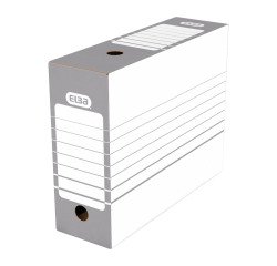 Boîte archives carton automatique Elba - Dos 10 cm - Grise