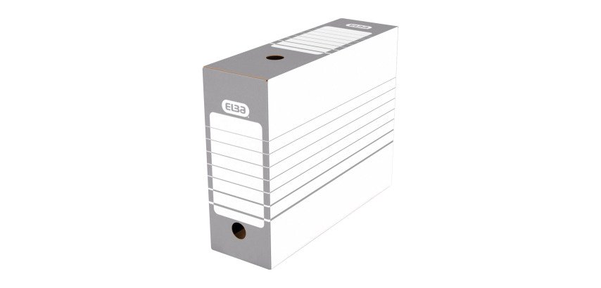 Automatic cardboard archive box Elba - 10 cm spine - Grey
