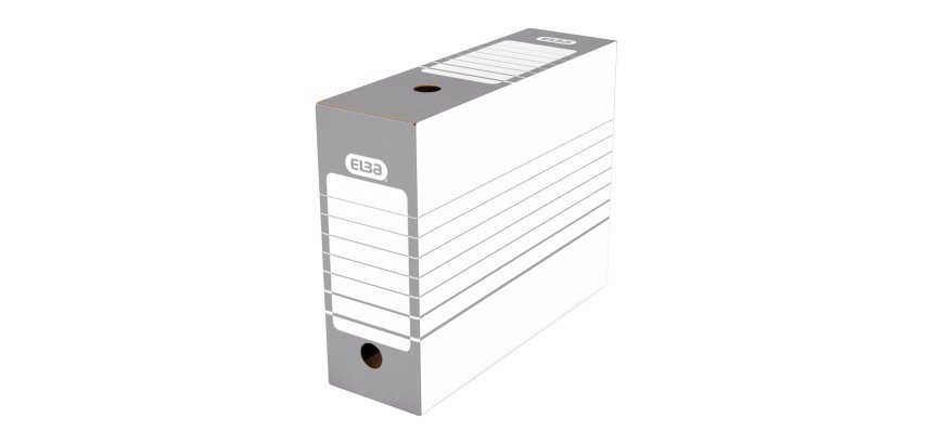 Boîte archives carton automatique Elba - Dos 10 cm - Grise