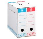 Boîte archives Carton Bruneau - Dos 8 cm - Haute résistance - Couleurs assorties