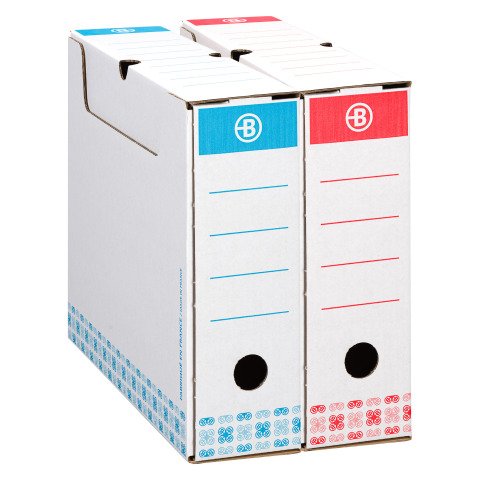 Caja de archivo definitivo Bruneau Cartón A4 Lomo 8 cm color surtido