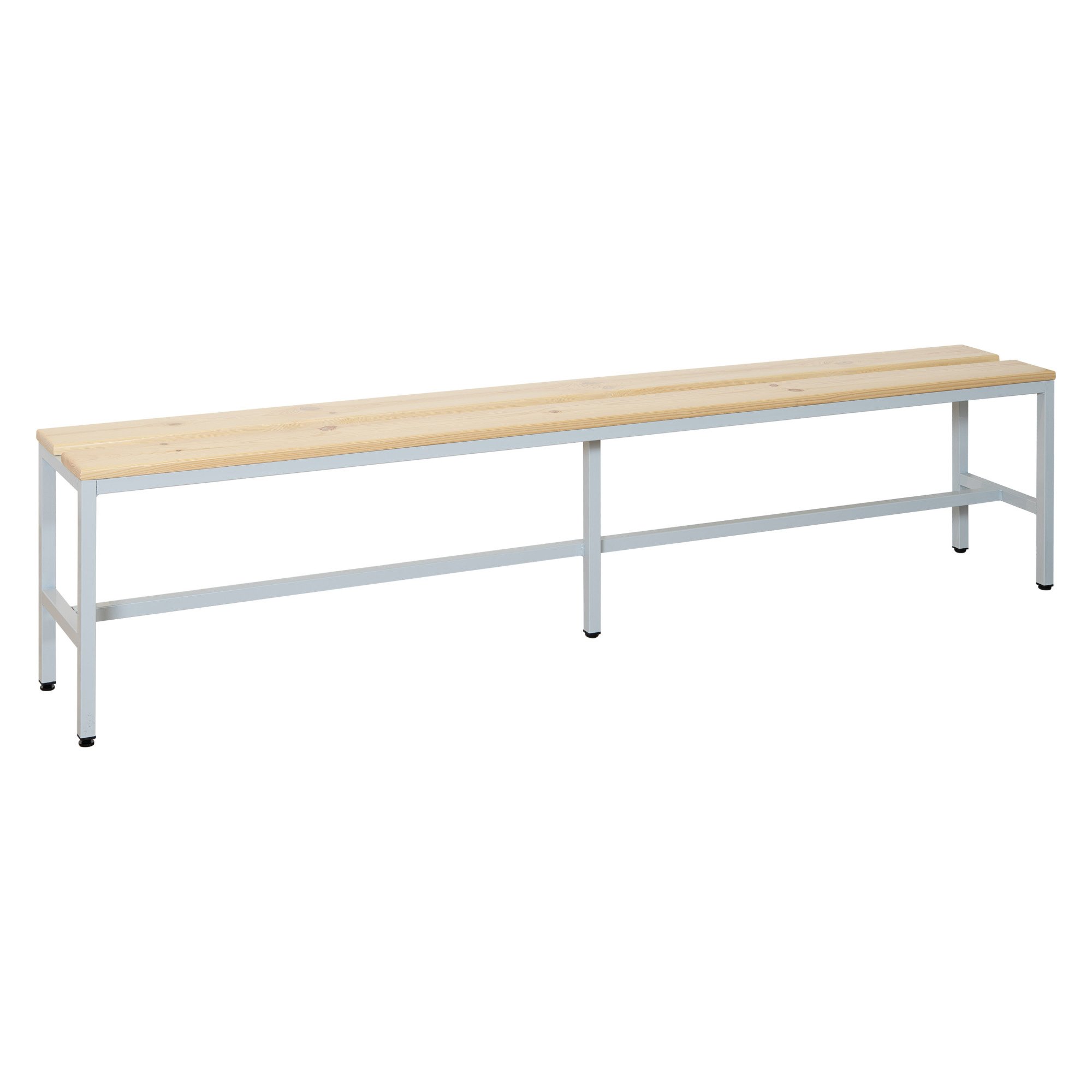 Banc à lattes bois monobloc - L. 200 cm