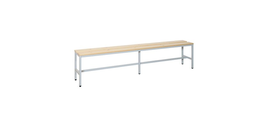 Banc à lattes bois monobloc - L. 200 cm