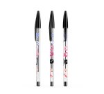 Stylo bille Bic Cristal Original à capuchon publicitaire pointe 1 mm - écriture moyenne - marquage multicolore