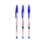 Stylo bille Bic Cristal Original à capuchon publicitaire pointe 1 mm - écriture moyenne - marquage multicolore