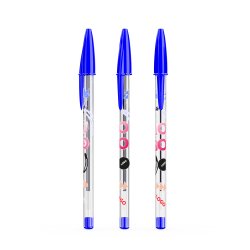 Stylo bille Bic Cristal Original à capuchon publicitaire pointe 1 mm - écriture moyenne - marquage multicolore