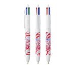 Stylo bille Bic 4 couleurs Original rétractable publicitaire blanc pointe 1 mm - écriture moyenne - marquage multicolore