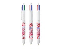 Ballpoint pen Bic 4 color Original retractable white promotional 1mm tip - medium writing - multicolored marking