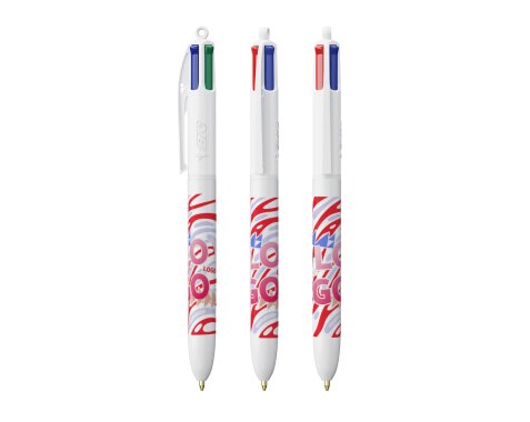 BIC 4 Couleurs Original Fine - Lot De 12 Stylos-Bille Pointe Fine 0,8mm Rétractables