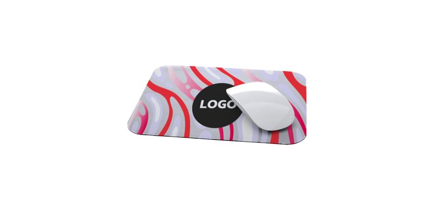 Tapis de souris rectangulaire publicitaire - marquage multicolore