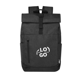 Sac à dos enroulable publicitaire pour ordinateur 15,6" - marquage 1 couleur