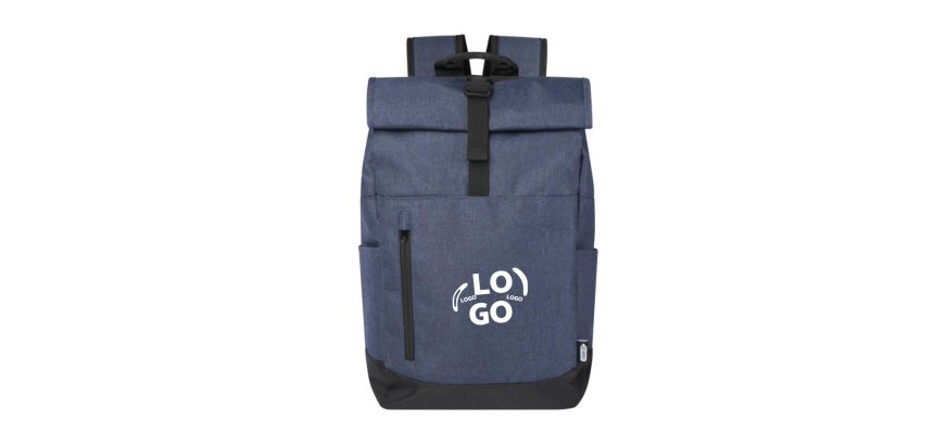 Sac à dos enroulable publicitaire pour ordinateur 15,6" - marquage 1 couleur