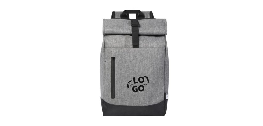 Sac à dos enroulable publicitaire pour ordinateur 15,6" - marquage 1 couleur