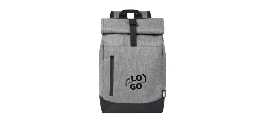 Sac à dos enroulable publicitaire pour ordinateur 15,6" - marquage 1 couleur