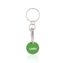 Keychain with advertising metal token - 1 color marking