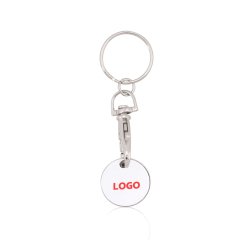 Keychain with advertising metal token - 1 color marking