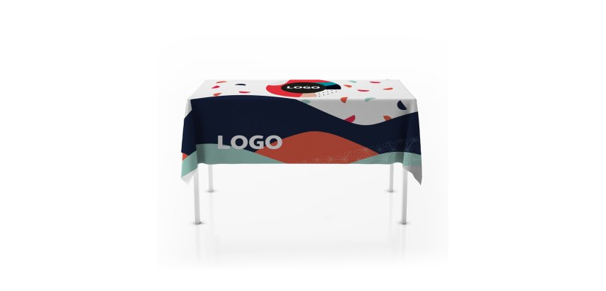 ADVERTISEMENT Polyester Tablecloth 150 x 200 cm - Multicolor Printing