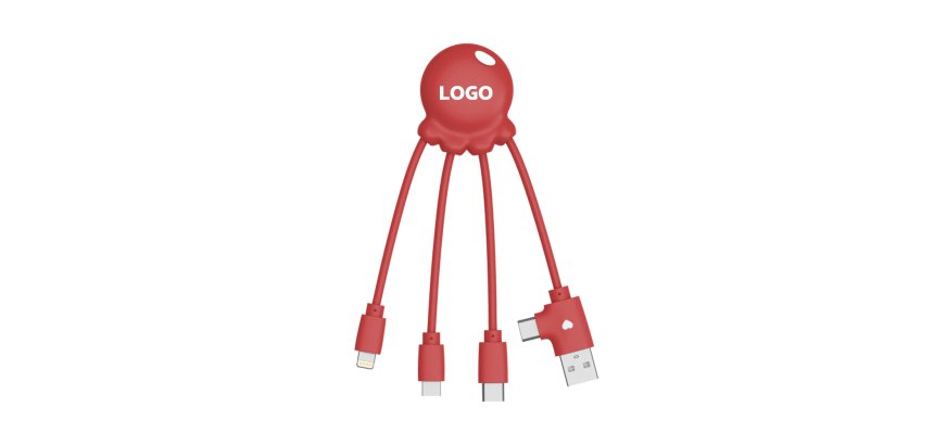 Câble de charge universel publicitaire 3 en 1 Xoopar - marquage 1 couleur