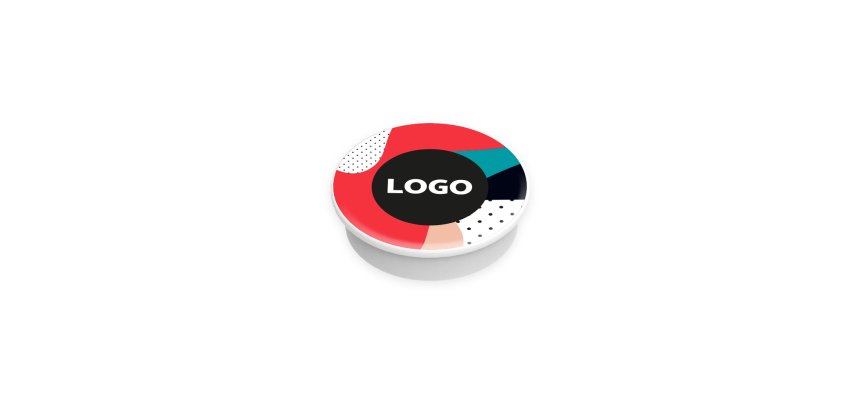 Magnet publicitaire rigide rond - marquage multicolore