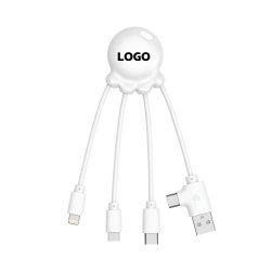 Câble de charge universel publicitaire 3 en 1 Xoopar - marquage 1 couleur