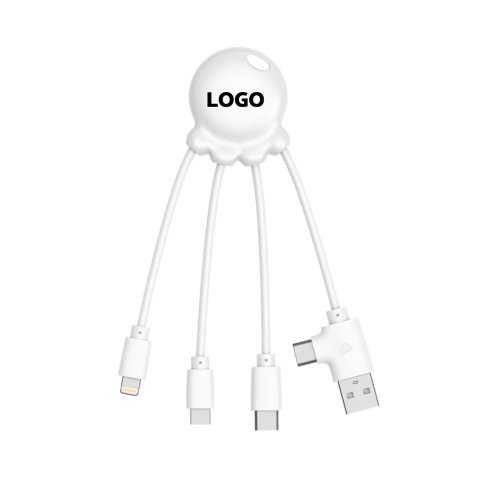 Câble de charge universel publicitaire 3 en 1 Xoopar - marquage 1 couleur